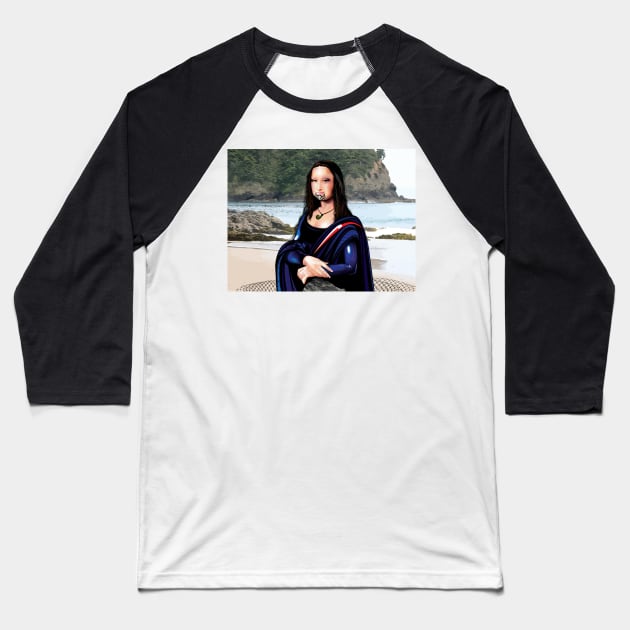 Kai Moana Lisa Baseball T-Shirt by kiwiartyfarty